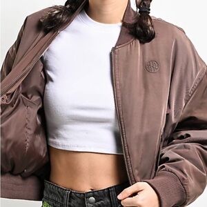 Ninth Hall Fundamentals Orion Bomber Jacket Brown Taupe Size M